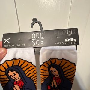 ODD SOX Our Lady of Guadalupe Thick Cotton Blend Crew Socks Men's 6-13 HTF NWT